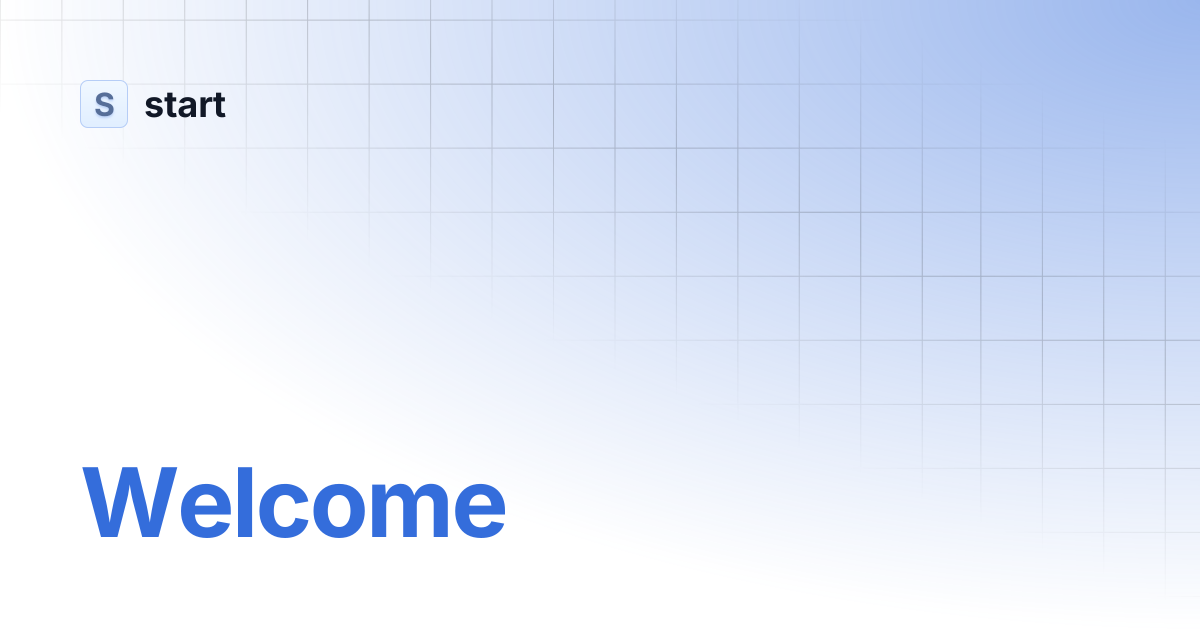 Welcome | start